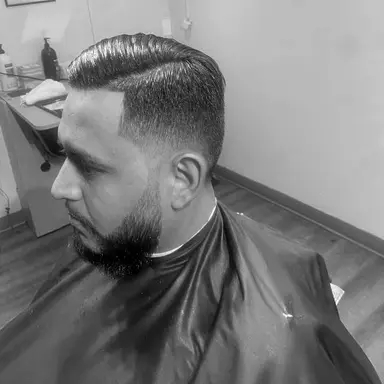 Side part with a mid fade