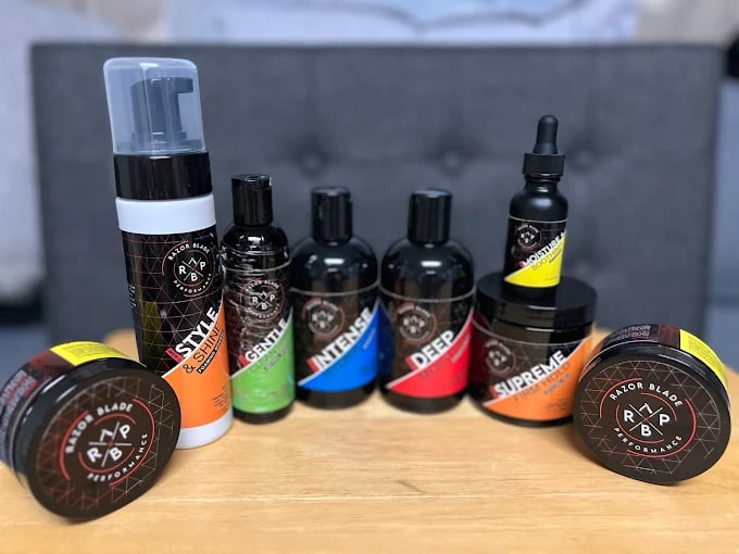 Javier's Barbershop Razor Blade Performance product line.